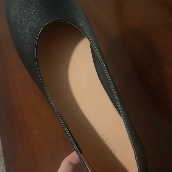 Quince Black Leather Women's Flats - Picture 3 of 5